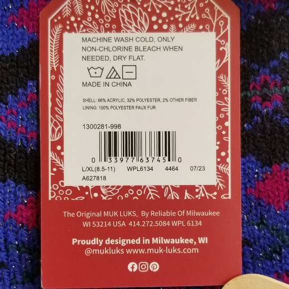 NWT MukLuks Shea Butter Cabin Socks Size L/XL (8.5-11) - Picture 6 of 9